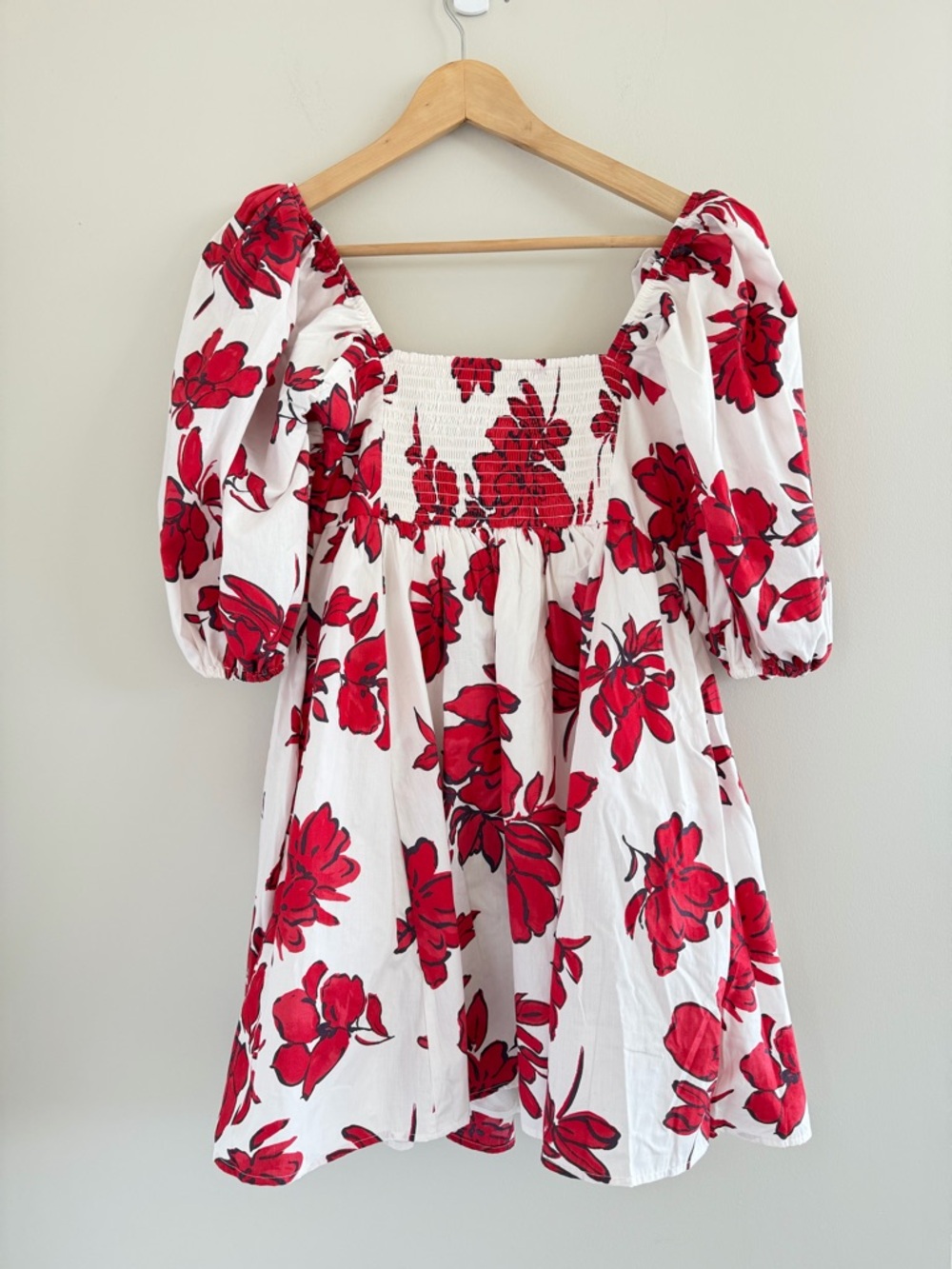 Abercrombie & Fitch Floral Mini Dress Puff Sleeve Cottagecore Babydoll Medium - Picture 8 of 8